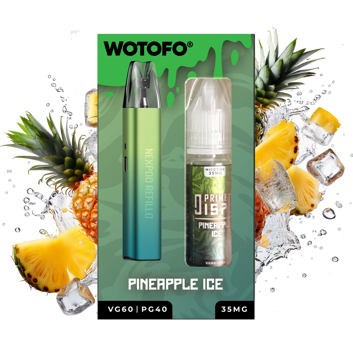 Wotofo X Prime Refillo Starter Kit (15ML Vape Juice FREE) + Coils - Coffee and Vape Shop South Africa